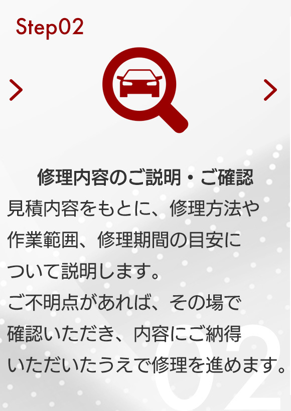 Step02　修理内容のご説明・ご確認