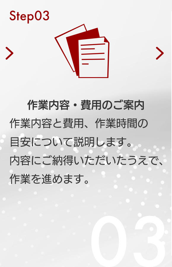 Step03　作業内容・費用のご案内